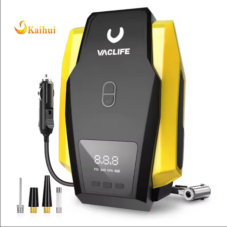 Tire Inflator Portable Air Compressor Pump for Car Tires (up to 50 PSI) 12V DC Tire Pump for Bikes (up to 150 PSI)  LED Light - V.I.P Digital Presence