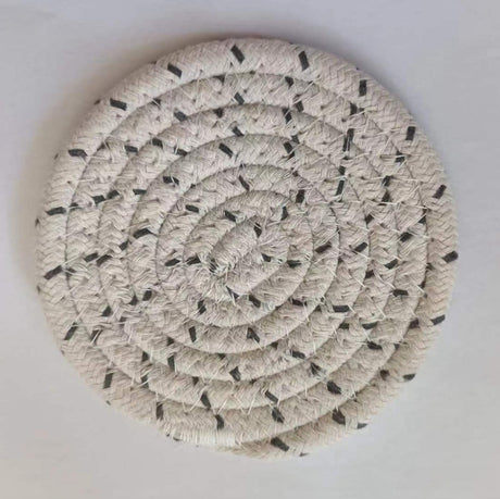 Cotton thread placemat hand woven insulation mat bowl mat cup mat thickened and simple cotton linen table mat - V.I.P Digital Presence