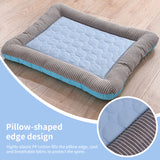 Cooling pet mats for dogs & cats (puppies/kittens): ice silk, breathable, soft summer pads in pink/blue. - V.I.P Digital Presence