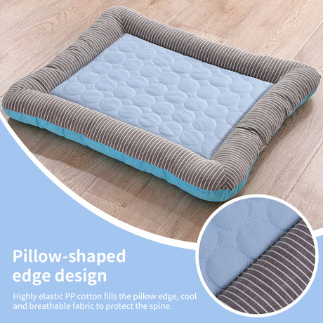 Cooling pet mats for dogs & cats (puppies/kittens): ice silk, breathable, soft summer pads in pink/blue. - V.I.P Digital Presence