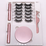 Eight Pairs Of Magnet False Eyelashes With Round Box Mirror Magnetic Iron-Absorbing Stone Eyelashes Magnetic Eyeliner Liquid Eyelashes - V.I.P Digital Presence