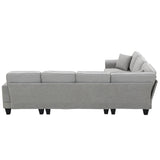 [VIDEO provided] [New] 108*85.5" Modern U Shape Sectional Sofa 7 Seat Fabric Sectional Sofa Set - V.I.P Digital Presence
