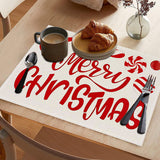 Christmas meal mat linen candy letter printed table mat living room dining table decoration insulation mat - V.I.P Digital Presence