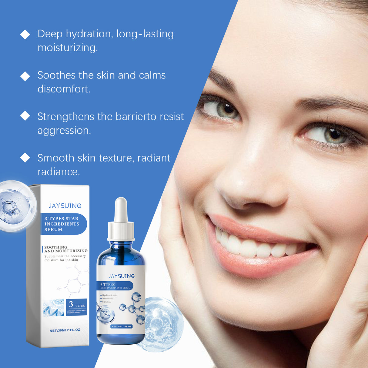3 In 1 Soothing And Hydrating Serum Hydrates And Moisturizes Skin Hydrating, Refreshing And Long-Lasting Serum