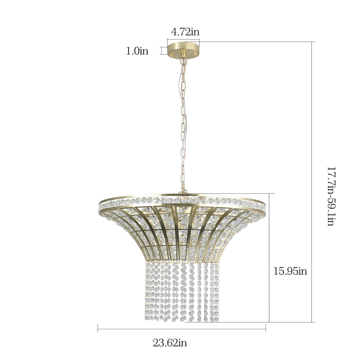 (Same as W1340120181/L5021) 8-Light 23.6" Wide Crystal Waterfall Chandelier (Bulb Not Included) - V.I.P Digital Presence
