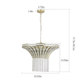 (Same as W1340120181/L5021) 8-Light 23.6" Wide Crystal Waterfall Chandelier (Bulb Not Included) - V.I.P Digital Presence