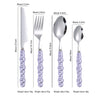 304 stainless steel knife and fork spoon creative pearl ceramic handle tableware western steak knife and fork dessert spoon - V.I.P Digital Presence