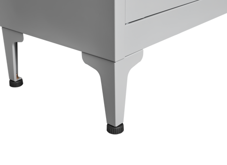 Grey metal kitchen storage cabinet, kitchen pantry storage cabinet with door and shelf, adjustable leveling feet - V.I.P Digital Presence