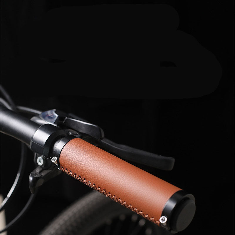 Mountain Bike Handlebar Sleeve Fiber Leather Surface Lock Shock-Absorbing Non-Slip Vice Handle Handlebar Grip Riding Accessories