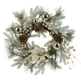 Christmas Wreath 20 Inch Christmas Door Decorations Wreath with Warm Lights - V.I.P Digital Presence