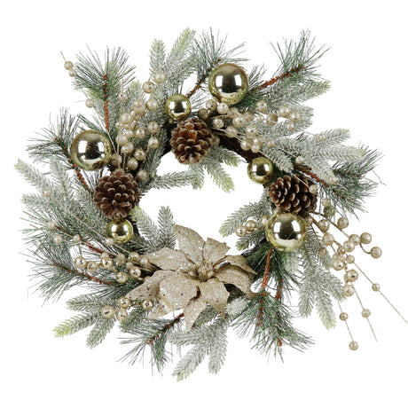 Christmas Wreath 20 Inch Christmas Door Decorations Wreath with Warm Lights - V.I.P Digital Presence