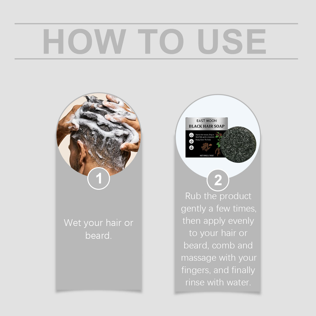 Men Bamboo Charcoal Black Hair Soap, Solid Hair Care, Clean Scalp, Smooth Black Hair Repair And Nourish Hair Roots - V.I.P Digital Presence