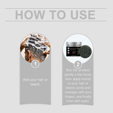 Men Bamboo Charcoal Black Hair Soap, Solid Hair Care, Clean Scalp, Smooth Black Hair Repair And Nourish Hair Roots - V.I.P Digital Presence
