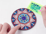 New DIY Diamond Painted Coaster Mat Set of 12 with Datura Pattern (Free Storage Shelf) - V.I.P Digital Presence