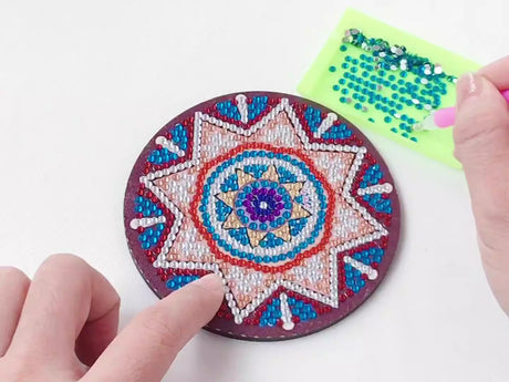 New DIY Diamond Painted Coaster Mat Set of 12 with Datura Pattern (Free Storage Shelf) - V.I.P Digital Presence
