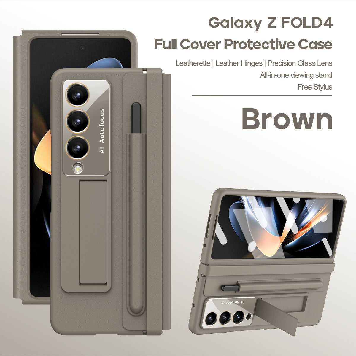 Samsung Fold5 phone case FOLD4 folding screen leather hinge pen slot all inclusive protective cover film, suitable for all in one use - V.I.P Digital Presence