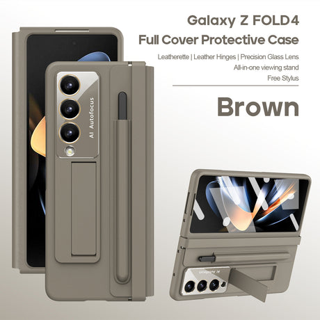 Samsung Fold5 phone case FOLD4 folding screen leather hinge pen slot all inclusive protective cover film, suitable for all in one use - V.I.P Digital Presence