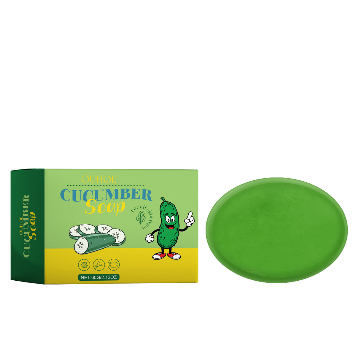 Cucumber Cleansing Soap, Deep Cleaning Face Bath Care Skin Refreshing Oil Control Multi-Purpose Soap - V.I.P Digital Presence