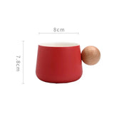 Ceramic Coffee Cup and Saucer Set Espresso Cups Light Luxury Wooden Handle Afternoon Tea Mug Female Original Mugs Couple Gifts - V.I.P Digital Presence