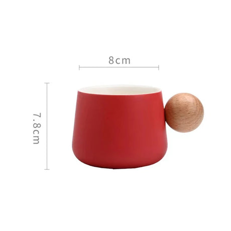 Ceramic Coffee Cup and Saucer Set Espresso Cups Light Luxury Wooden Handle Afternoon Tea Mug Female Original Mugs Couple Gifts - V.I.P Digital Presence