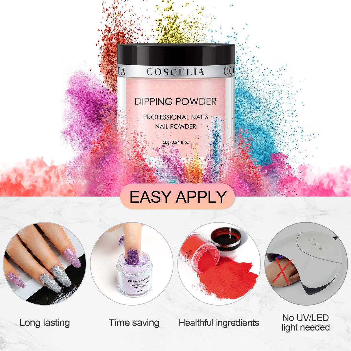 COSCELIA Dipping Foundation Glue Sealing Layer Drying Anastomosis Agent With 6-Color Dipping Powder Free Light Baking Optional Color - V.I.P Digital Presence