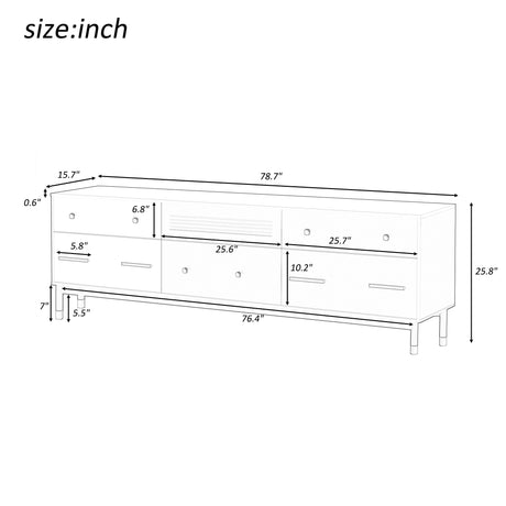 U-Can TV Stand for 75+ Inch TV Entertainment Center TV Media Console Table Modern TV Stand - V.I.P Digital Presence