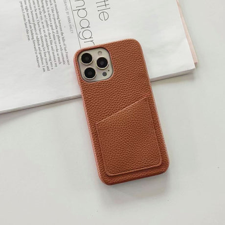 14Pro Plain Leather PU Card Slot Phone Case For iPhone13mini 11 12 Xsmax XR 78plus 6s  Half Cover Hard Body Protection - V.I.P Digital Presence