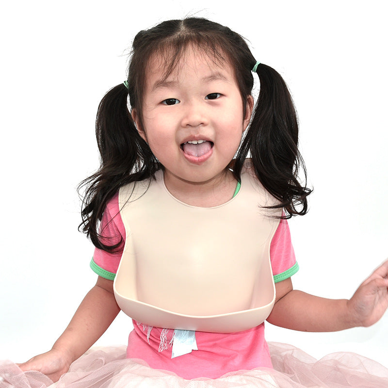 Juego de vajilla de silicona para niños, vajilla de alimentación complementaria para bebés, con bolsillo para saliva, ventosa, tazón, cuchara, plato de cena, babero, juego de 5 piezas