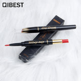 QIBEST Double-Ended Lipstick Pen Moisturizing Matte Matte Lipstick + Lip Liner Rotating Lip Liner - V.I.P Digital Presence
