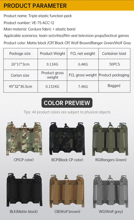 Outdoor 5.56 Triple Magazine Pouches Tactical Pouch Molle Mag Pouch for Hunting Vest - V.I.P Digital Presence