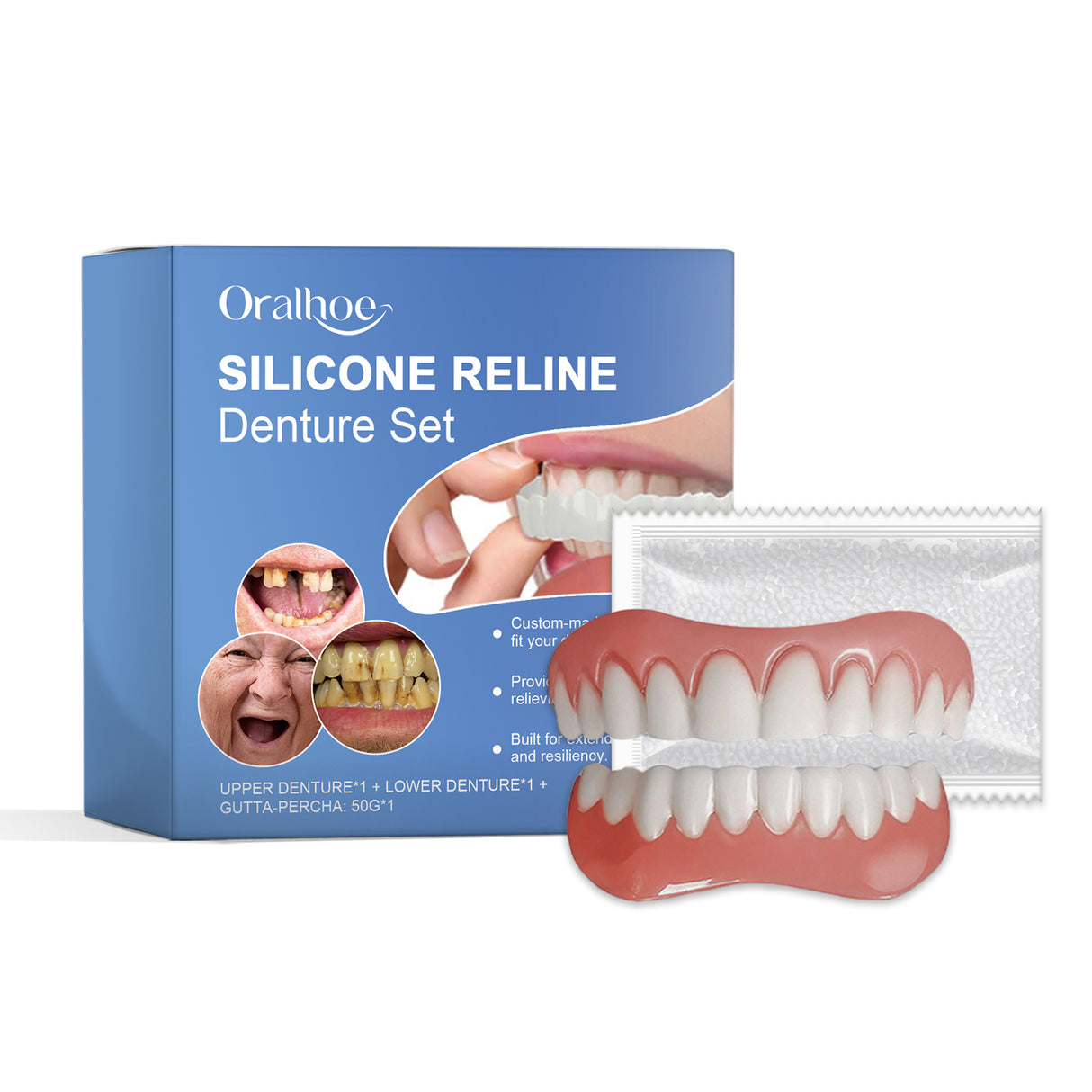 Silicone Resin Denture Set, Enhance Smile Appearance Comfortable Material Denture Beauty Care - V.I.P Digital Presence