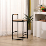 Set of 2 Bar Stools with Back Paper Rope Woven Counter Height Dining Chairs for Kitchen Home (Paper Rope with Back)