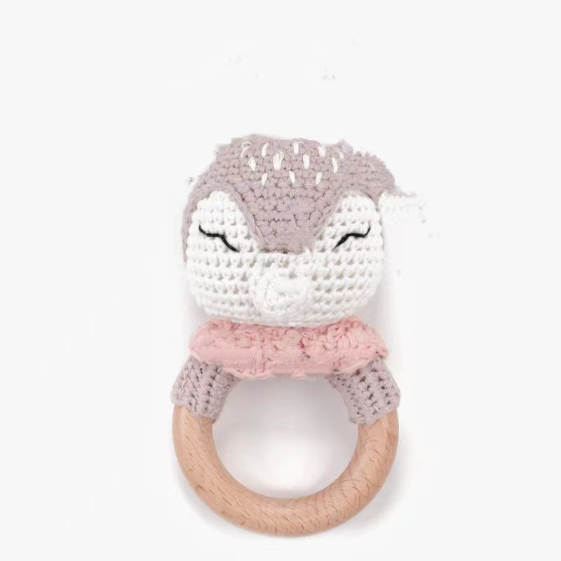 Campana relajante para bebé con nombre tallado, regalo para recién nacido, regalo para el baño, muñeca de dibujos animados tejida