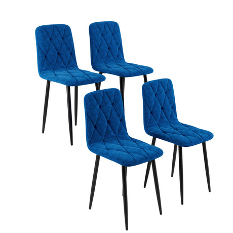 Dining Chairs Set of 4, Modern Kitchen Dining Room Chairs, Velvet Dining Chair Upholstered Cushion Seat and Sturdy Metal Legs - V.I.P Digital Presence