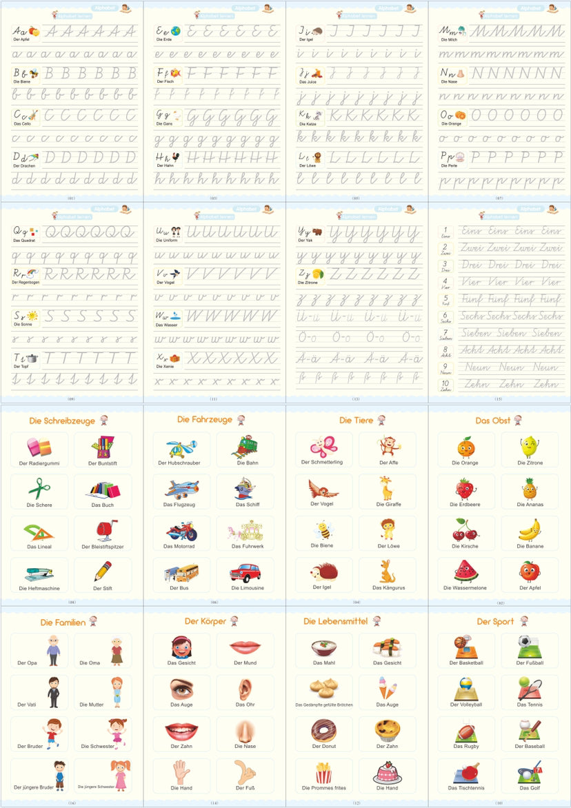 Full English version of calligraphy stickers Children's groove copybook Student hard pen practice copybook Magic writing sticker - V.I.P Digital Presence