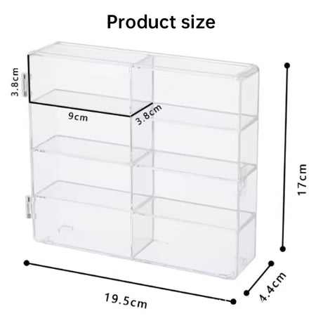 1:64 Acrylic Car Display Box – 8-grid, dustproof, stackable, transparent. Fits Hot Wheels. - V.I.P Digital Presence