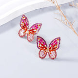 Alloy Inlaid Rhinestone Butterfly Earrings - V.I.P Digital Presence