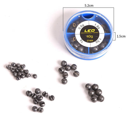 LEO 4 Sizes Mini Round Fishing Lead Weights Set Split Lead  Sinkers Weight 0.6g 1g 1.5g 1.8g - V.I.P Digital Presence