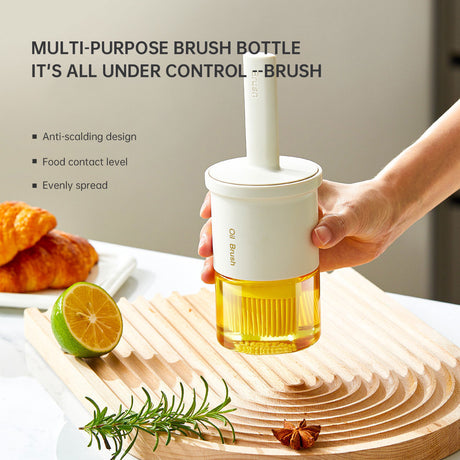 Barbecue brush silicone oil brush with bottle high temperature resistant oil brush bottle integrated kitchen brush oil baking - V.I.P Digital Presence