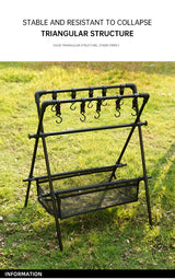 Estante plegable para acampar al aire libre, tendedero para coche de camping, red de secado, tendedero, estante de almacenamiento