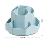 Large capacity rotatable pen holder plastic storage box rotating desktop stationery multifunctional office - V.I.P Digital Presence