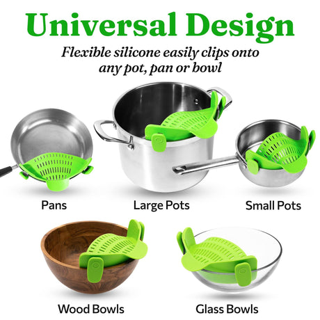 Silicone pasta filter wide mouth drain water filter vegetable and fruit filter clamp pot edge drain block - V.I.P Digital Presence