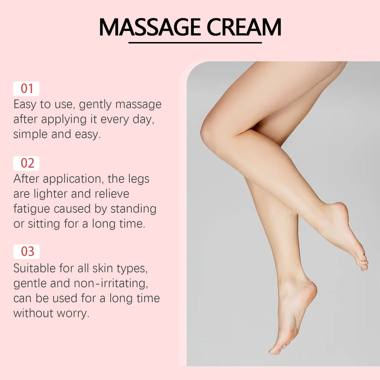 Herbal Leg Care Cream, Pamper And Massage Leg Skin To Relieve Leg Discomfort Daily Care Cream