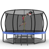 12FT Recreational Kids Trampoline with Safety Enclosure Net & Ladder, Outdoor Recreational Trampolines - V.I.P Digital Presence