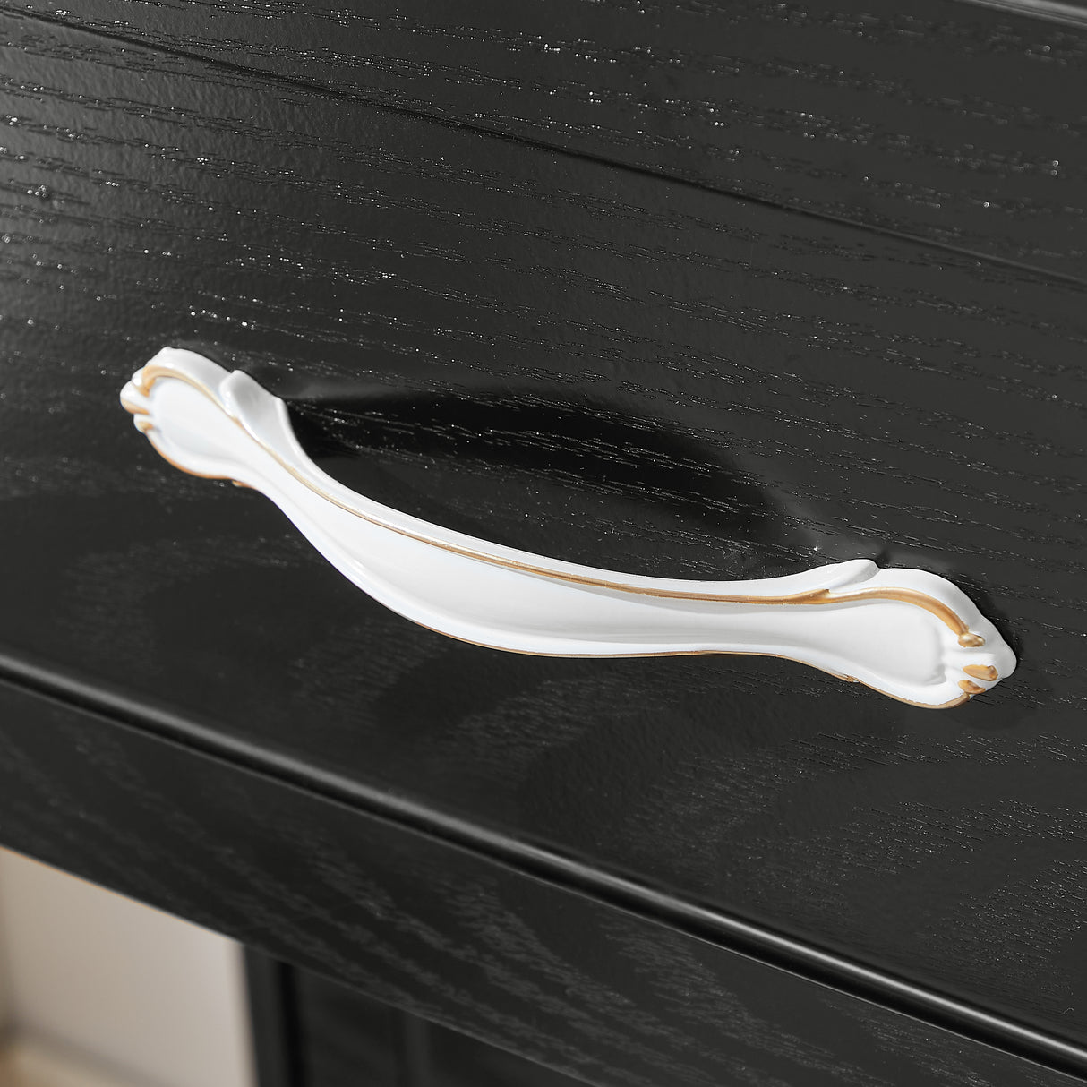 Modern 3 Drawer Bedroom Chest of Drawers with 7 Drawers Dresser, Clothes Organizer -Metal Pulls Black, 47.6″L x 15.7″W x 26.6″H - V.I.P Digital Presence