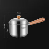 304 stainless steel milk pot, instant noodle pot, household wooden handle dormitory small soup pot, milk heating baby food pot - V.I.P Digital Presence