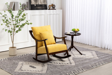 woven fabric Mid Century Modern Accent Chairs Comfy Upholstered Glider Arm Chair with Solid Wood for Living Room Bedroom Balcony - V.I.P Digital Presence