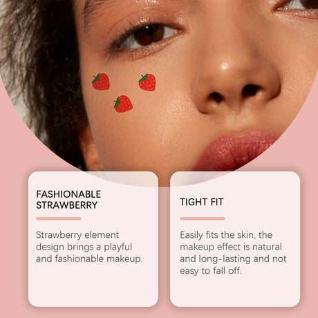 Strawberry Makeup Patch Pie Eye Makeup Patch Face Embellishment Patch Face Embellishment Strawberry Sticker - V.I.P Digital Presence