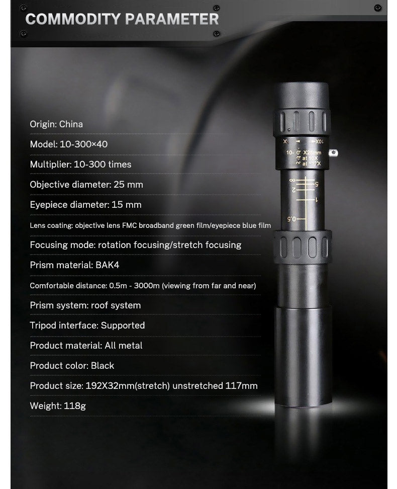 10-30×25 Zoom HD Portable Strong Binoculars Long Range Professional Spyglass Monocular Telescope Low Night Vision for Hunting - V.I.P Digital Presence