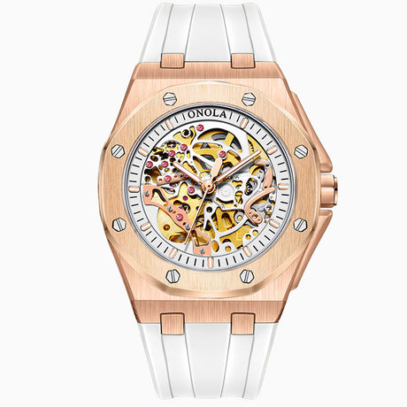 Fully automatic mechanical watch for men fashionable multi-color silicone tape waterproof watch - V.I.P Digital Presence